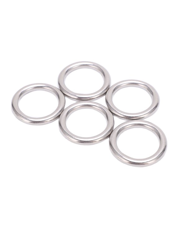 Clearance 5pcs 304 Stainless Steel Round O Rings Multi Purpose Seamless Welded Metal O Ring for Sailing Diving5x25mm