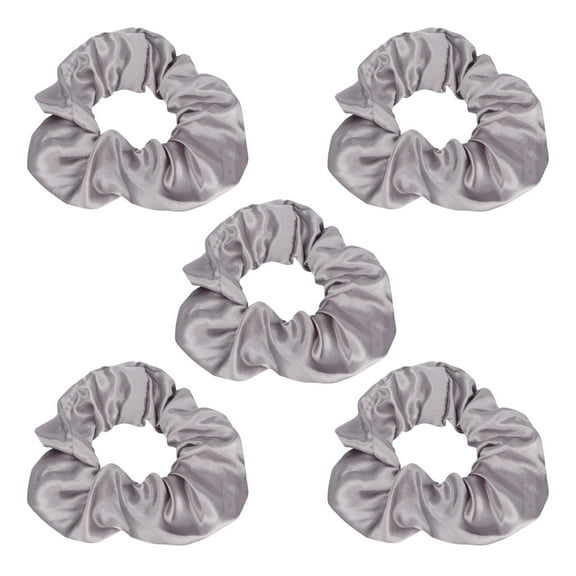 Falleo Clearance 5pcs Light Up Scrunchies Light Up Grey Satin Elastic Glow in The Dark Hair Scrunchy for Women