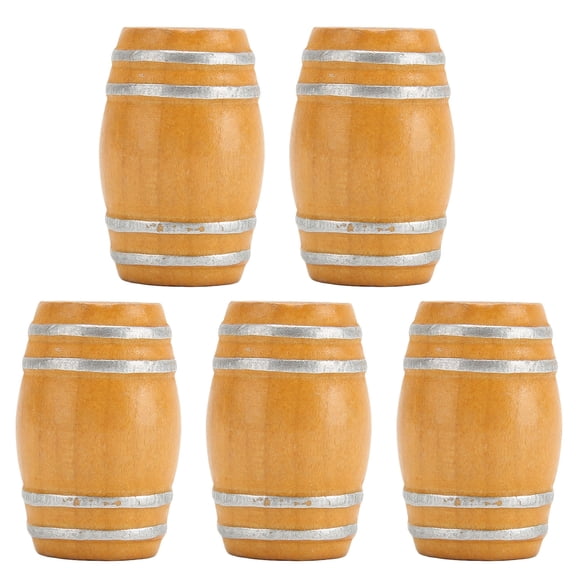 Falleo Clearance 5pcs Miniature Wooden Beer Barrel Simulation Vintage 1:12 Dollhouse Wine Barrel Model for Dollhouse Accessories