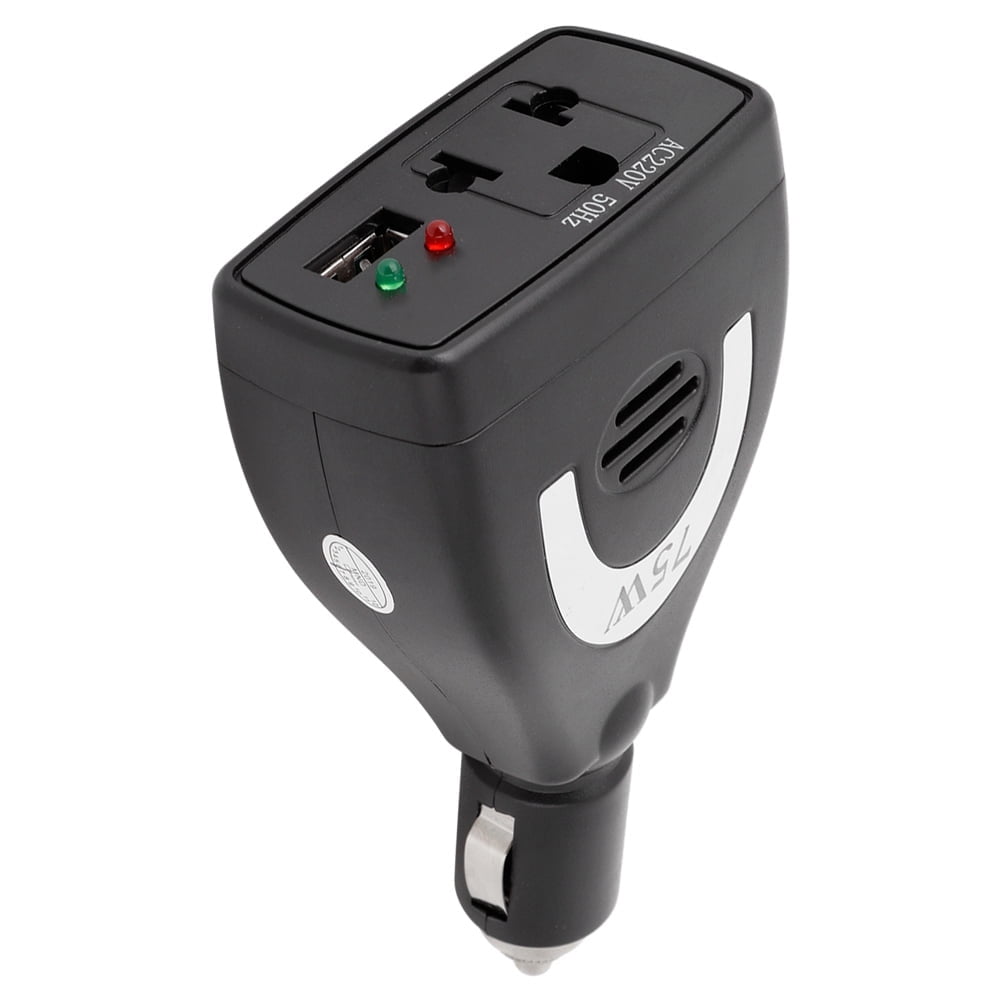 Falleo Clearance 75W DC12V to AC 220V Car Power Inverter Converter USB Charger Adapter