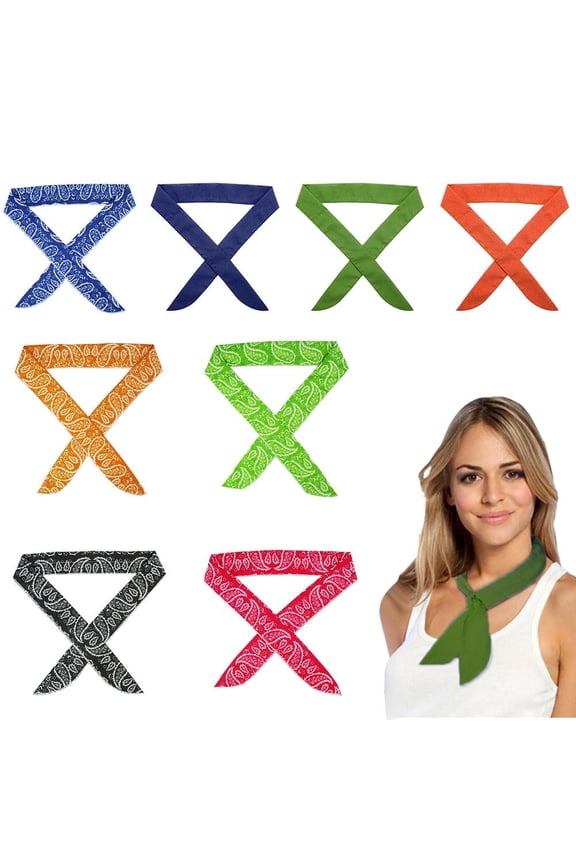 Clearance 8 Pieces Cooling Scarf Wrap Summer Cool Ice Towel Cold Feeling Scarf Neck Wrap Headband Ice Scarf Collar Neck for Outdoor Running Cycling