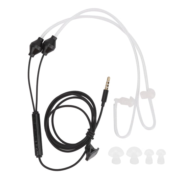 Falleo Clearance Air Tube Earphone Earbuds Wired Headphones W/HandFree Microphone for Samsung 3.5mm Jack(Noir )