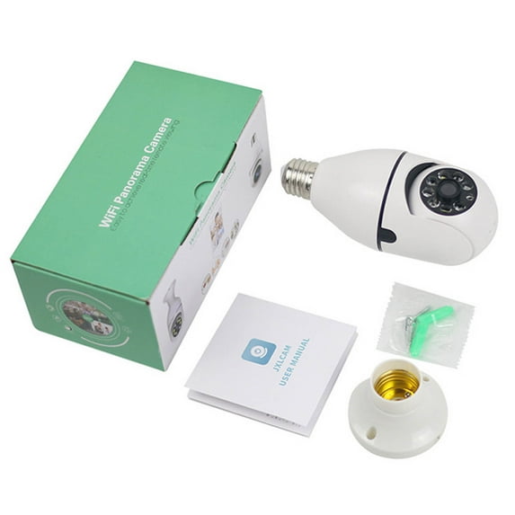 Falleo Clearance Bulb Camera HD Wireless Motion Detection Alarm Night Vision Clear Images WiFi E27 Socket Camera for Home