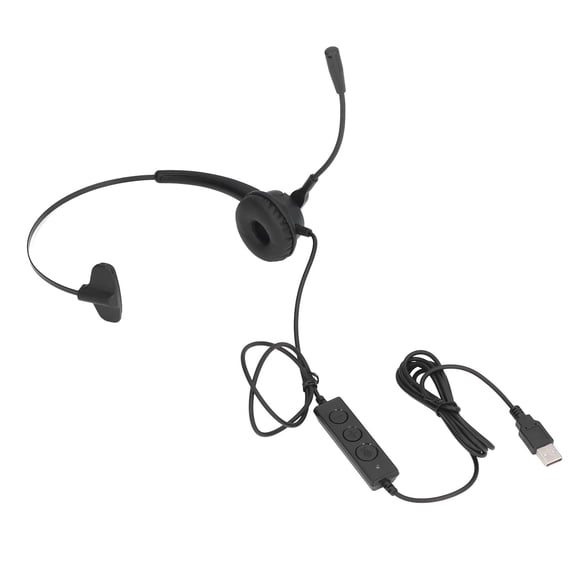 Falleo Clearance Call Center Headset USB Adjustable Wired Service Headphone with Noise Cancelling Microphone for Office