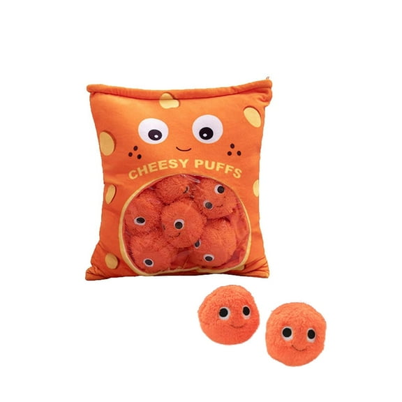 Falleo Clearance Cheese Puff Plush Toy Soft Cheesy Puff Plush Toy Puff Balls Cute Snack Filled Pillow Small Plush Doll Plush Birthday Gift