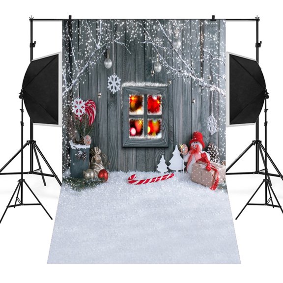 Falleo Clearance Christmas Backdrops Snowman Vinyl 3x5FT Lantern Background Photography Studio
