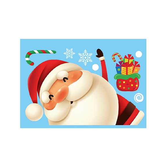 Falleo Clearance Christmas Cartoon Santa Claus Wall Stickers Party Decoration Removable Static Stickers