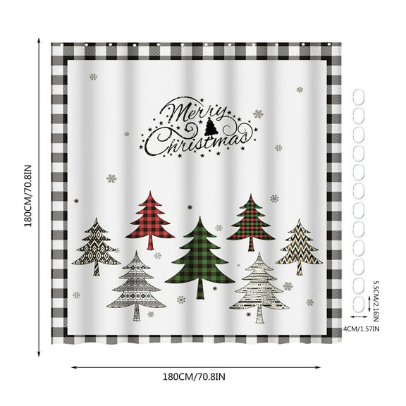 Falleo Clearance Christmas Decoration Shower Curtain Christmas Series Funny Crazy Shower Curtain