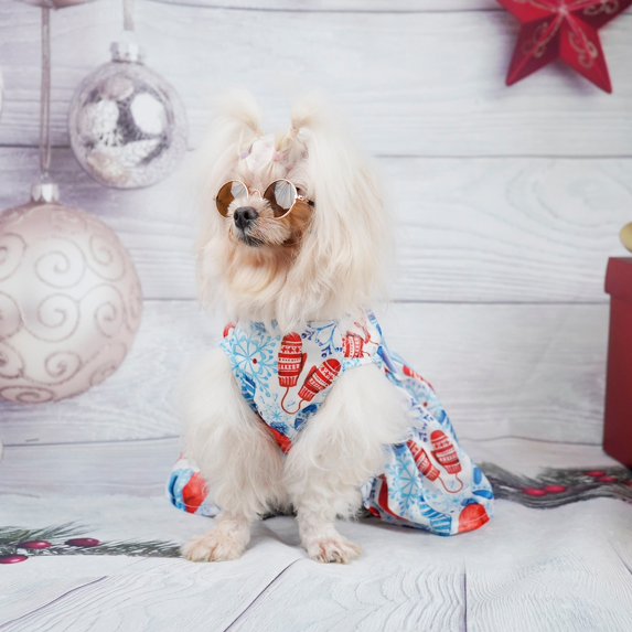 Falleo Clearance Christmas Dog Costume Pet Cat Funny Holiday Party Cosplay Santa Dress Up Apparel For Cats And Small Dogs Christmas Print Pet Christmas Dress