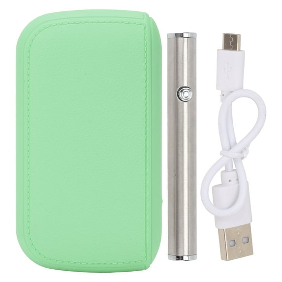 Falleo Clearance Cigarette Lighter Set Pure Color 50mAh Rechargeable Plastic Iron Height Regulable Portable Cigarette Case Set Green