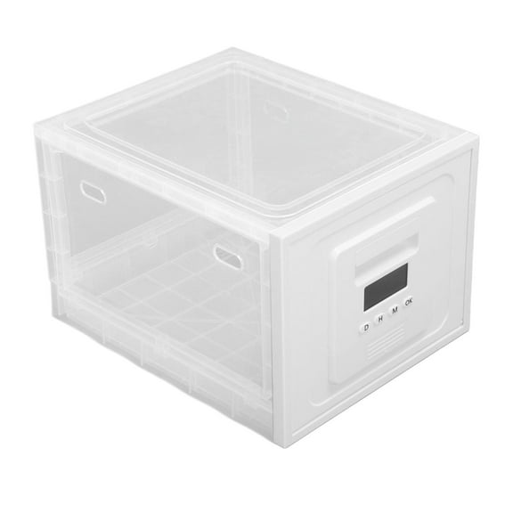 Falleo Clearance Clear Lockable Storage Box Digital Combination Timed Medication Lock Box for Food Snacks Phone Tablet Safety
