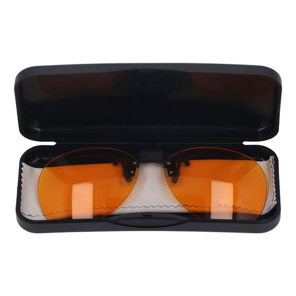 Falleo Clearance Clip On Glasses Efficient Blue Lights Blocking 180 Degree Vertical Flip Portable Orange Glasses Clip Lens for Computer Round