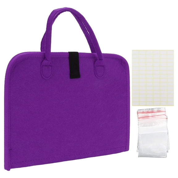 Falleo Clearance Diamond Painting Storage Bags Classification Chemical Fiber Cloth Diamond Painting Case with Transparent Opp Bags Purple AA996