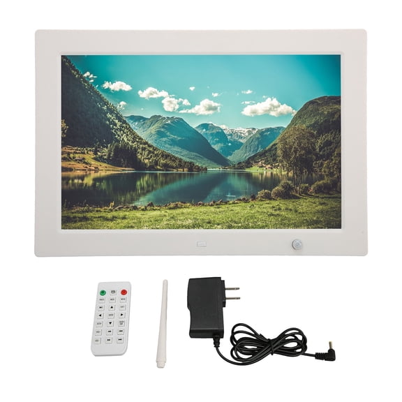 Falleo Clearance Digital Photo Frame 12.1 Inch HD Motion Sensor Video Music Electronic Picture Frame with Remote Control 110?240V US Plug