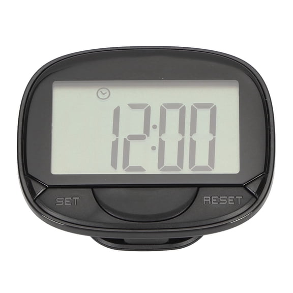 Falleo Clearance Distance Calorie Pedometer Big Screen Clock Display 2D Step Counter with Back Clip Multifunctional for Walking Running Black