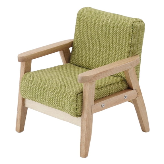Falleo Clearance Doll House Sofa 1:12 Doll House Miniature Japanese Style Single Fabric Armchair Sofa Living Room Furniture Decoration Grass Green