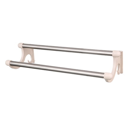 Falleo Clearance Double Towel Bar Plastic Stainless Steel Bath Towel Rack for Bathroom Double Towel Holder Wall Mount Towel Hanger Beige