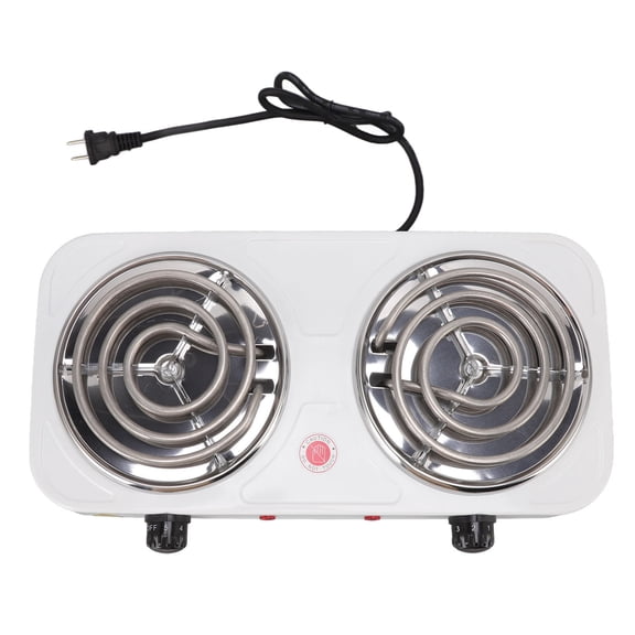 Falleo Clearance Electric Countertop Stove 2000W 2 Burner Easy Operation Overheat Protection Portable Cooking Stove US Plug 110V for Home RV