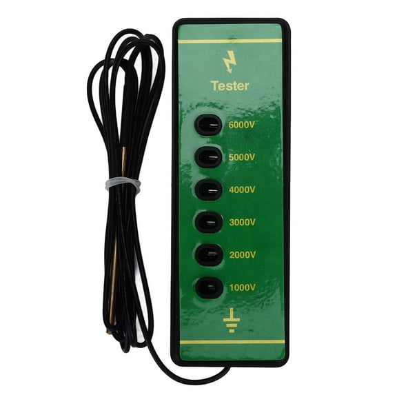Falleo Clearance Electric Fence Voltage Tester 6 Indicator Light Maximum 6000V Animal Fence Fault Finder for Farms Livestock Enclosures