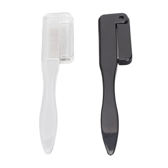 Falleo Clearance Eyelash Comb Foldable Stainless Steel Teeth Mascara Applicator Eyebrow Grooming Brush 2pcs