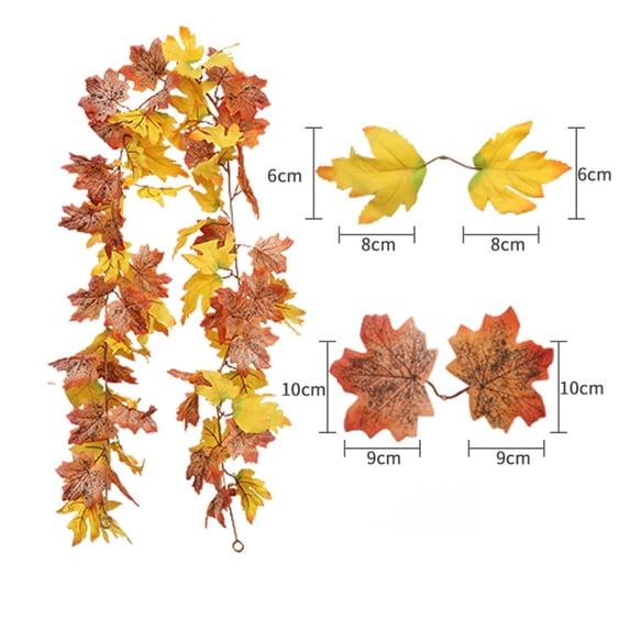 Falleo Clearance Fall Decor Festival Simulation Maple Leaf Rattan Decoration Christmas Party Wall Hanging Maple Leaf Rattan