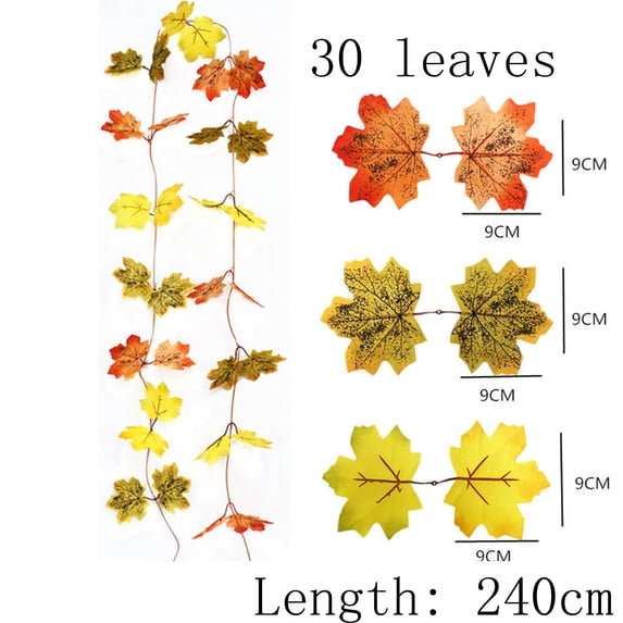 Falleo Clearance Fall Decor Festival Simulation Maple Leaf Rattan Decoration Christmas Party Wall Hanging Maple Leaf Rattan