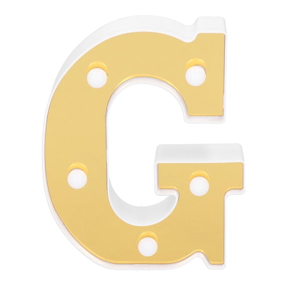Falleo Clearance Gold Letter G Sign Lamp LED Alphabet Lamp for Bedroom Wedding Birthday Party Decoration Warm White