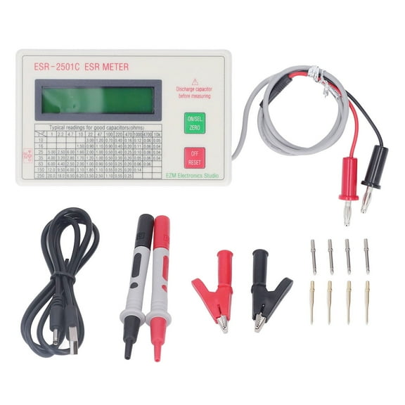 Falleo Clearance Handheld ESR Capacitor Tester High Accuracy Lightweight Smart Shutdown Function ABS Capacitance Meter