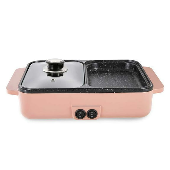 Falleo Clearance Indoor Electric Grill Fast Heat Up Easy to Clean Mini Electric Skillet for Home Dormitory EU Plug 220V
