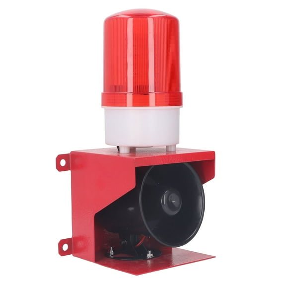 Falleo Clearance Industrial Siren Alarm Outdoor 115dB Sound Light Horn Waterproof Emergency Strobe Warn Light US Plug 110V