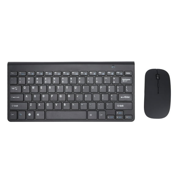 Falleo Clearance Keyboard Mouse Combo Wireless 2.4G USB Ultraslim Portable Ergonomic Wearproof Keyboard and Mouse for Notebook ComputerBlack
