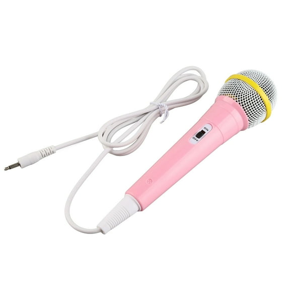 Falleo Clearance Kids Wired Microphone 3.5mm Plug Low Distortion Portable Music Toy Children Singing Mic for Karaoke Family Party Pink