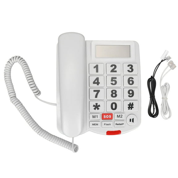 Falleo Clearance LD?265CID Big Button Corded Phone One Touch Dial Hands Free Caller ID Telephone for Hearing Impaired Seniors