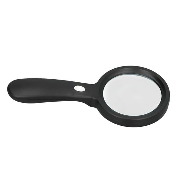 Falleo Clearance LED Magnifying Glass Black Round 10x Hand Held Magnifier with Light for Office School Outdoor Home