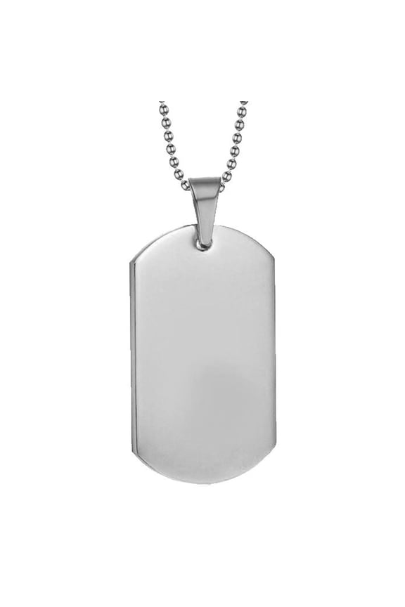 Clearance Military Tag Necklace Titanium Steel Round Bead Chain Fashionable Dog Tag Pendant Necklace for Daily Festival