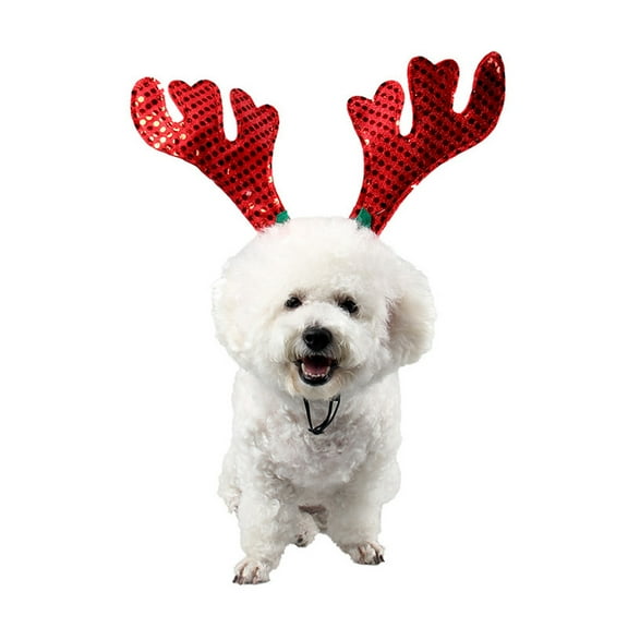 Falleo Clearance Pet Christmas Moose Antlers Headband Dogs Cats Adjustable Hat Cosplay Party Gift