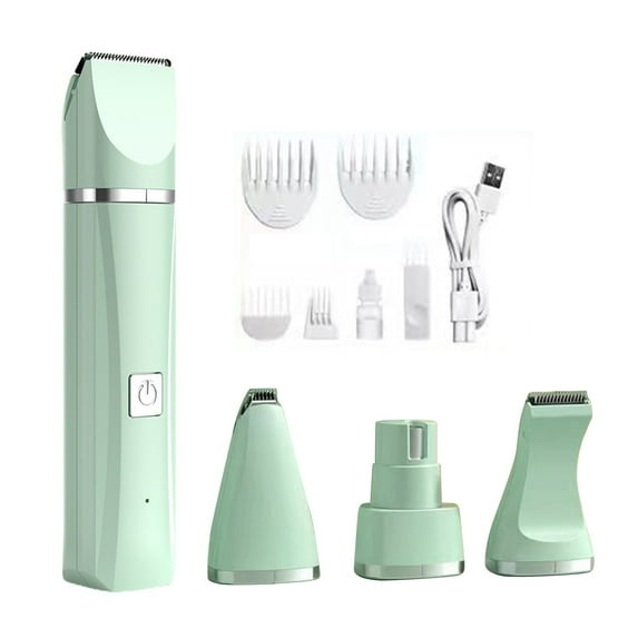 Falleo Clearance Pet Hair Trimmer 4 in 1 Rechargeable Low Noise Safe Electric Cat Puppy Hair Clipper for Nail Paw Body