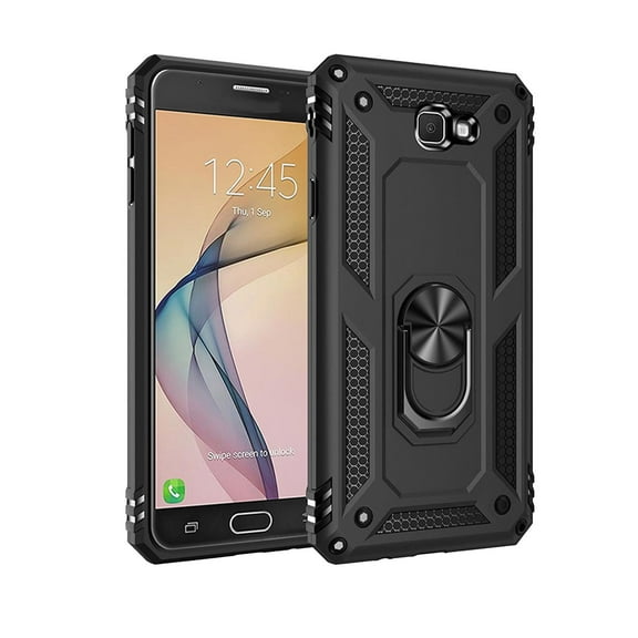 Falleo Clearance Phone Case for Galaxy J7 Prime for ON7 2016 Rugged PC Shockproof Protective Mobile Phone Back Cover 5.5inch Black