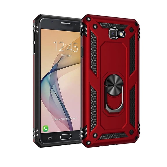 Falleo Clearance Phone Case for Galaxy J7 Prime for ON7 2016 Rugged PC Shockproof Protective Mobile Phone Back Cover 5.5inch Red