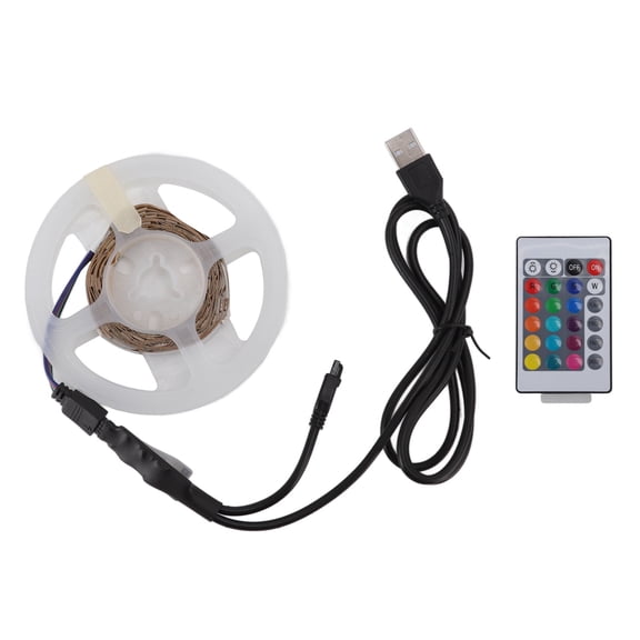 Falleo Clearance RGB LED Strip Lights 5V USB RGB LED Strip with Bluetooth App Control 24 Keys IR Remote Control for Party Bar Wedding 2m / 6.6ft