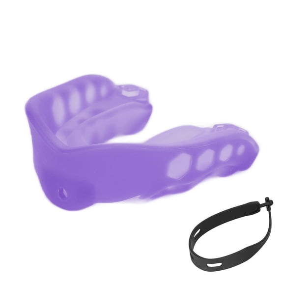 Falleo Clearance Shock Mouth Guard Adult Sports Flavored Mouthguard with Strip for Boxing BasketballPurple