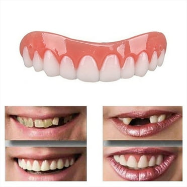 Falleo Clearance Silicone Simulated Teeth Veneer Smile Simulation Flex Denture Veneer Cosmetic Teeth Cover Whitening Braces