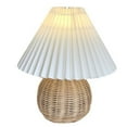 thumbnail image 1 of Falleo Clearance Small Table Lamp Bedside Nightstand Mini Lamp for Bedroom Living Room Side Table Rattan Pleated Aesthetic Vintage Lamp, 1 of 3