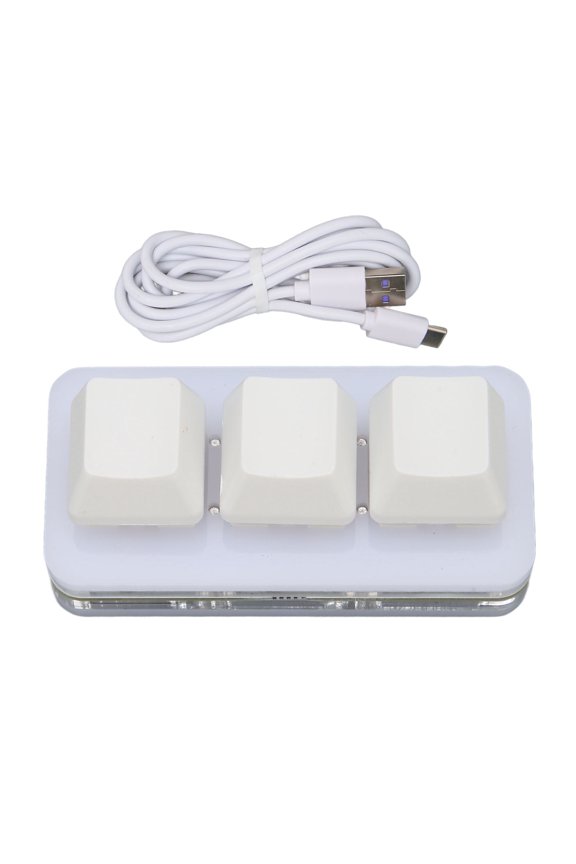 Clearance USB 3 Key Mini Keypad RGB LED Backlight Supports Hot Swap OSU HID Macro Programming Keyboard for Windows for OS X for Linux White