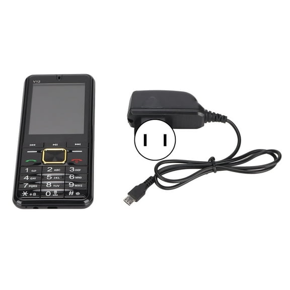Falleo Clearance V12 2G Unlocked Senior Cell Phone 2.8in HD Screen Large Button Four Cards Four Standbys Cellphone for Elderly and Kids 100?240VBlack US Plug