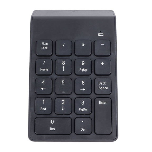 Falleo Clearance Wireless Number Pad BT5.0 Black 18 Keys Battery Powered Widely Compatible Numeric Keypad for Gaming Office Computer