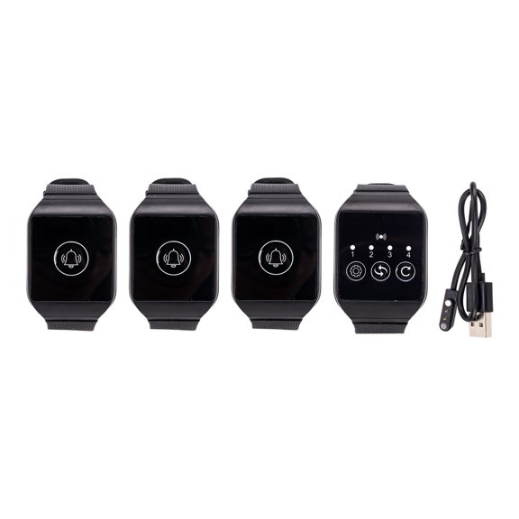 Falleo Clearance Wireless Wrist Pager Multipurpose IPX7 Waterproof 433.92MHz Watch Pager for Restaurant Paging System 3 for 1