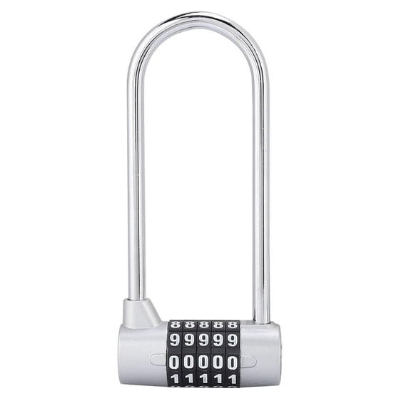 Falleo Clearance Zinc Alloy U shape Combination Digit Password Code Lock Extra Long Cabinet Door Padlock
