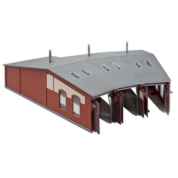 Faller HO Scale Building/Structure Kit 3-Stall Railroad Locomotive Roundhouse