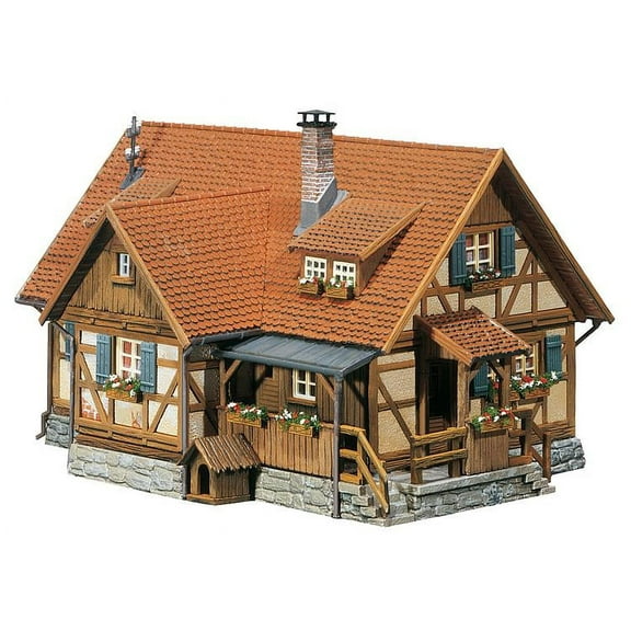 Faller N Scale Building/Structure Kit Rural Half Timbered House (Weathered)